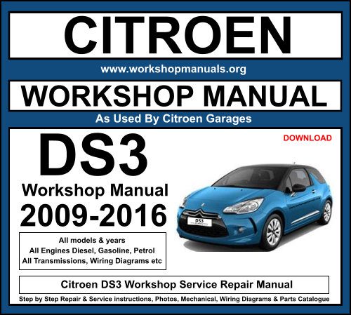 Citroen DS3 Workshop Repair service manual DVD-ROM Années 2009 To 2014
