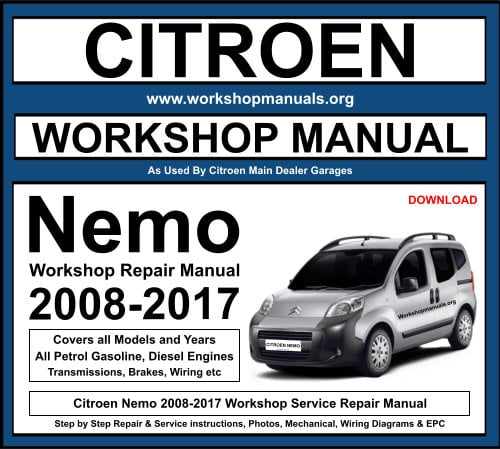 Citroen Nemo Workshop Repair Manual 2008-2017 Download