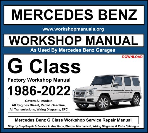 1979-1992 Mercedes Benz G Puch 240GD 300GD 230G 230GE 250GD Repair Manual 0773** 