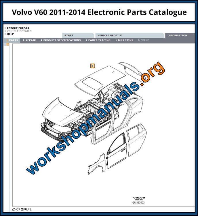 Volvo V60 2011-2014 Electronic Parts Catalogue