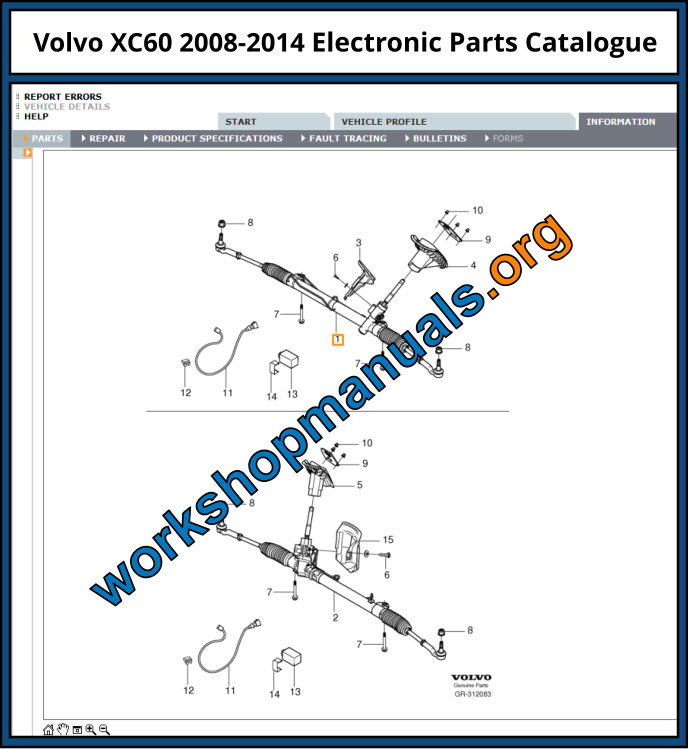 Volvo XC60 2008-2014 Electronic Parts Catalogue