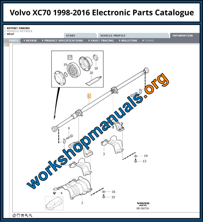 Volvo XC70 1998-2016 Electronic Parts Catalogue