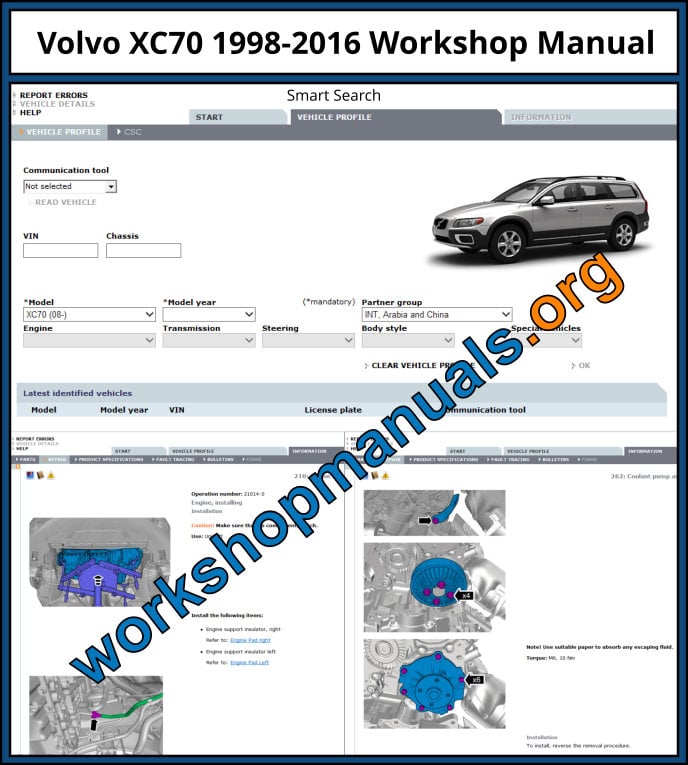 Volvo XC70 1998-2016 Workshop Manual