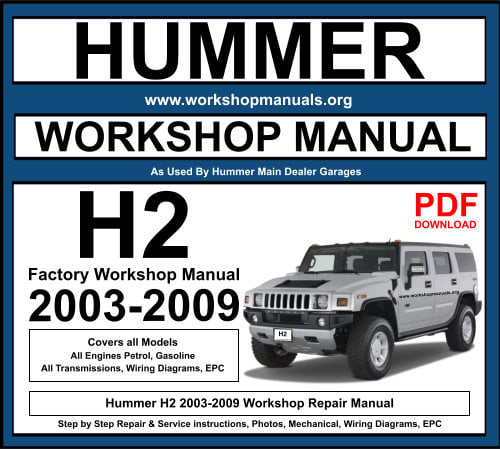 HUMMER 2003 2004 2005 2006 2007 H2 FACTORY OEM WORKSHOP MANUAL 