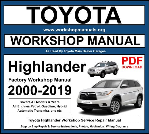 Toyota Highlander Manual Workshop Repair