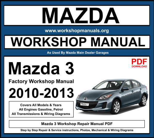 Officiel Workshop Manual Service Réparation Mazda 3 vitesse 1 2003-2009 