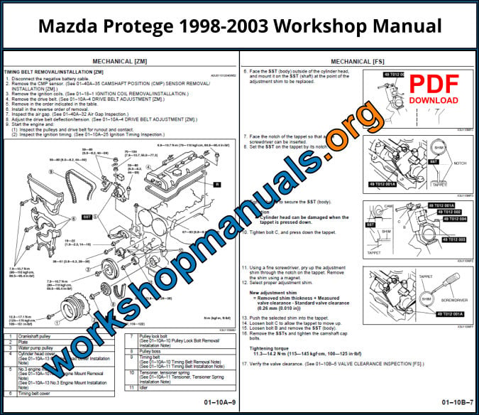 Mazda Protege 1998-2003 Workshop Repair Manual Download PDF
