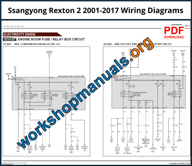 Ssangyong Rexton 2 2001-2017 Wiring Diagrams Download PDF