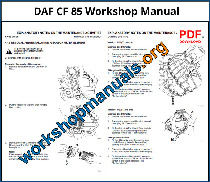 DAF CF 85 Workshop Repair Manual Download PDF