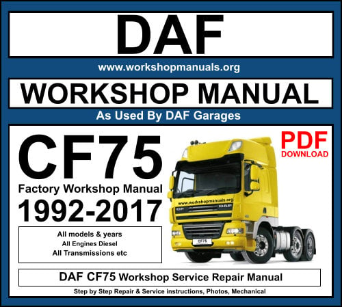 DAF CF75 Workshop Service Repair Manual