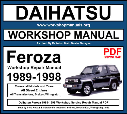 Daihatsu Feroza 1989-1998 Workshop Repair Manual Download PDF