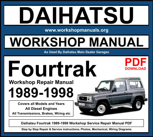 Daihatsu Fourtrak 1989-1998 Workshop Repair Manual Download PDF