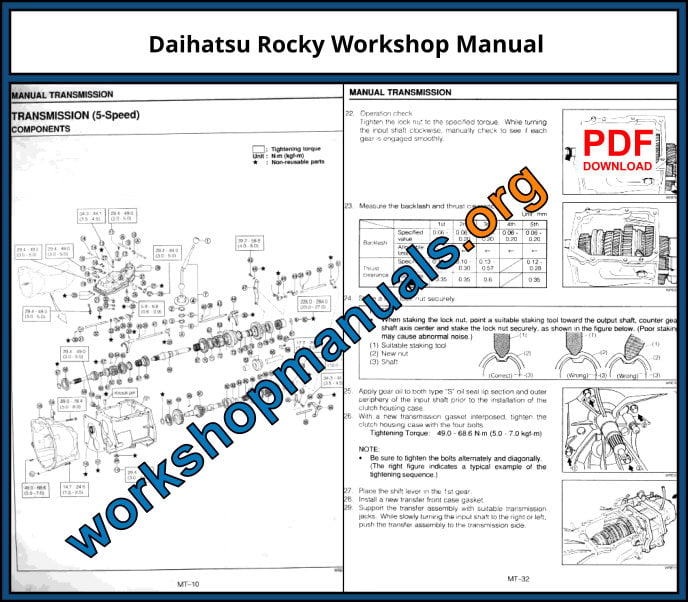 Daihatsu Rocky F70 F75 F77 Workshop Manual