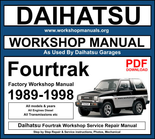 Daihatsu Fourtrak Workshop Service Repair Manual