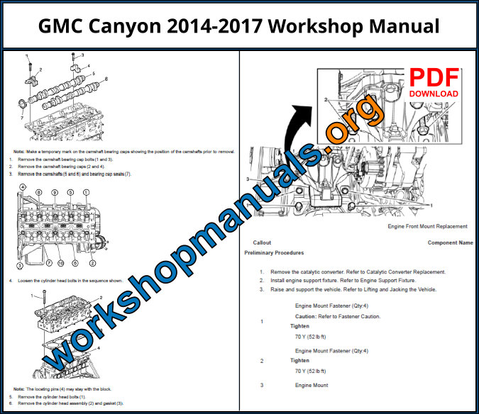 GMC Canyon 2014-2017 Workshop Manual
