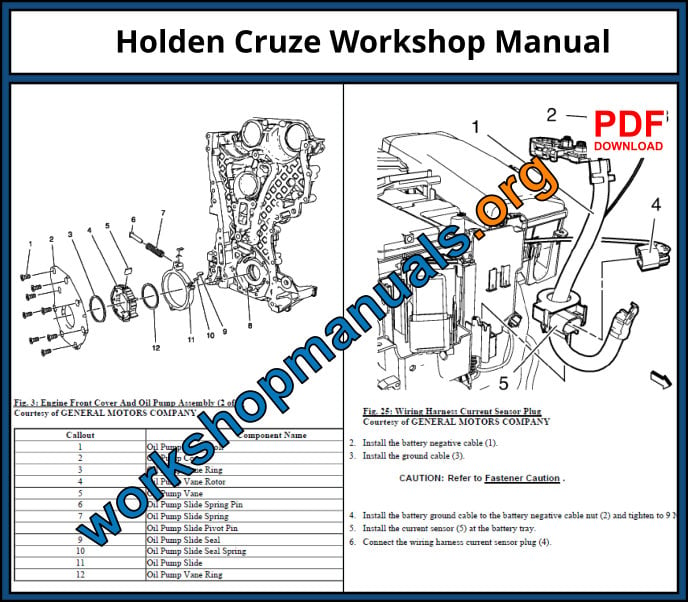 Holden Cruze Workshop Manual