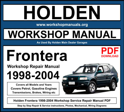 Holden Frontera 1998-2004 Workshop Repair Manual Download PDF