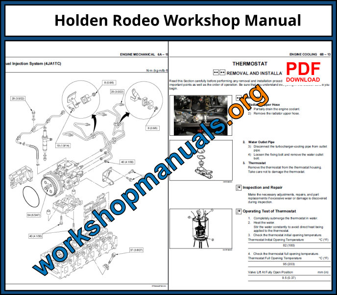 Holden Rodeo Workshop Manual