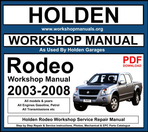 Holden Rodeo Workshop Service Repair Manual