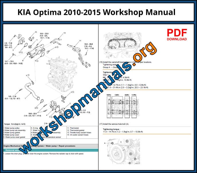 KIA Optima 2010-2015 Workshop Manual