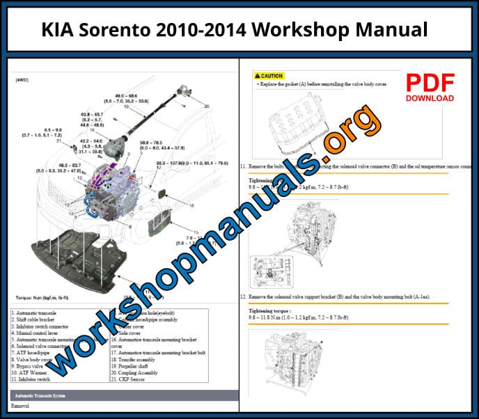 Kia Sorento 2010-2014 Workshop Manual