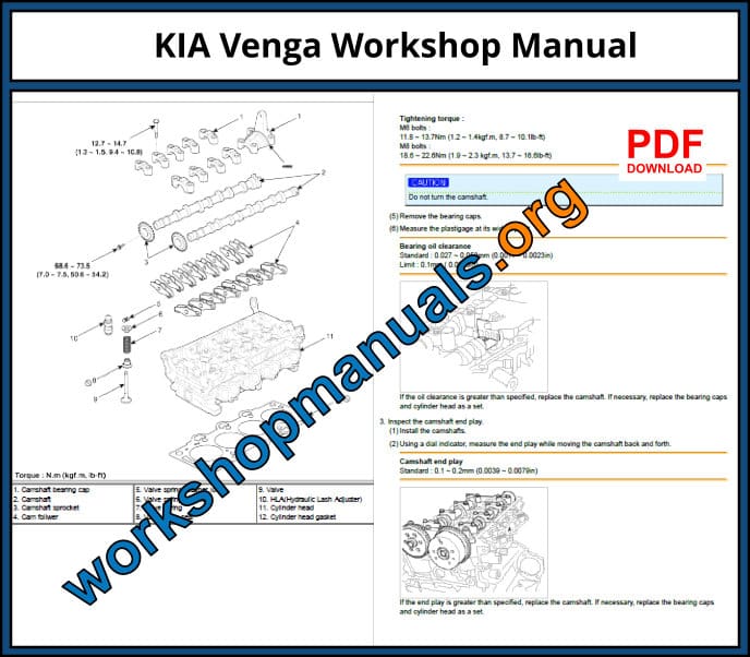 Kia Venga Workshop Manual