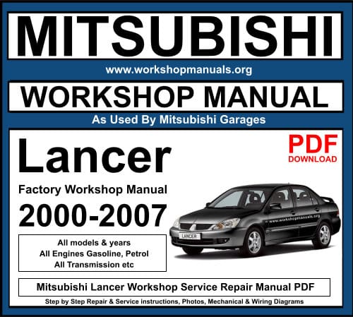 Mitsubishi Lancer Workshop Service Repair Manual