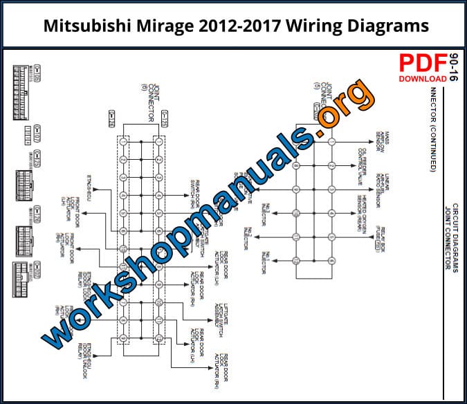 Mitsubishi Mirage 2012-2017 Wiring Diagrams Download PDF