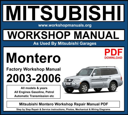 Mitsubishi Montero Workshop Service Repair Manual