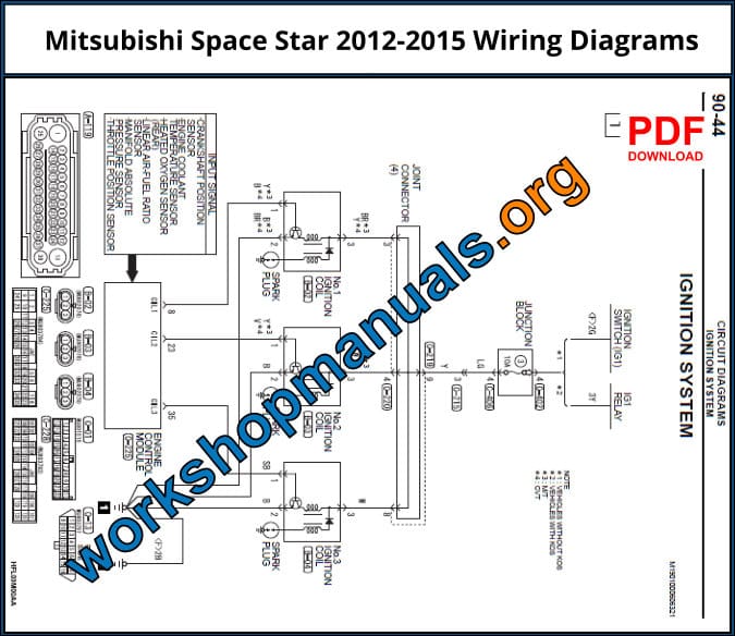 Mitsubishi Space Star 2012-2015 Wiring Diagrams Download PDF