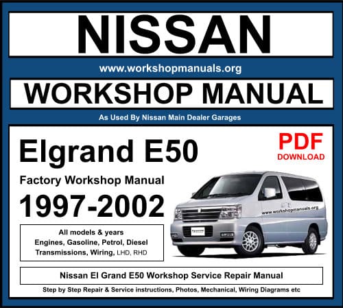 Nissan El Grand E50 Workshop Service Repair Manual