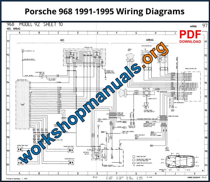 Porsche 968 1991-1995 Wiring Diagrams Download PDF