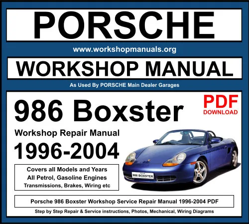 Porsche 986 Boxster 1996-2004 Workshop Repair Manual Download PDF