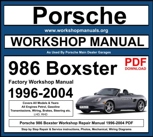 Porsche 986 Boxster Workshop Service Repair Manual PDF