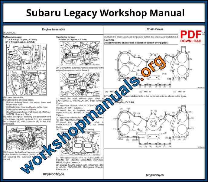 Subaru Legacy Workshop Manual