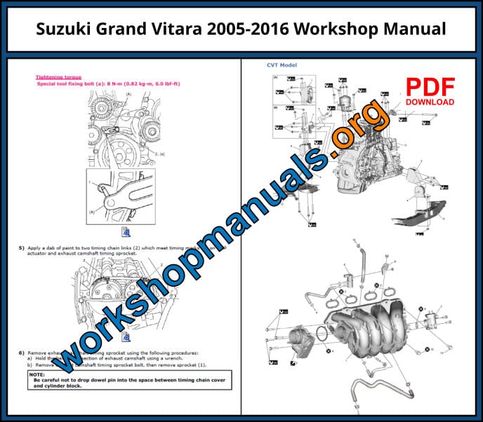 Suzuki Grand Vitara 2005-2016 Workshop Repair Manual Download PDF