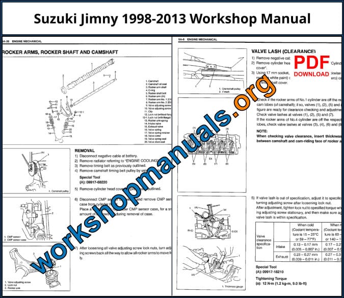 Suzuki Jimny 1998-2013 Workshop Repair Manual Download PDF