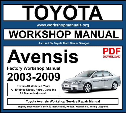 Toyota Avensis Workshop Repair Manual