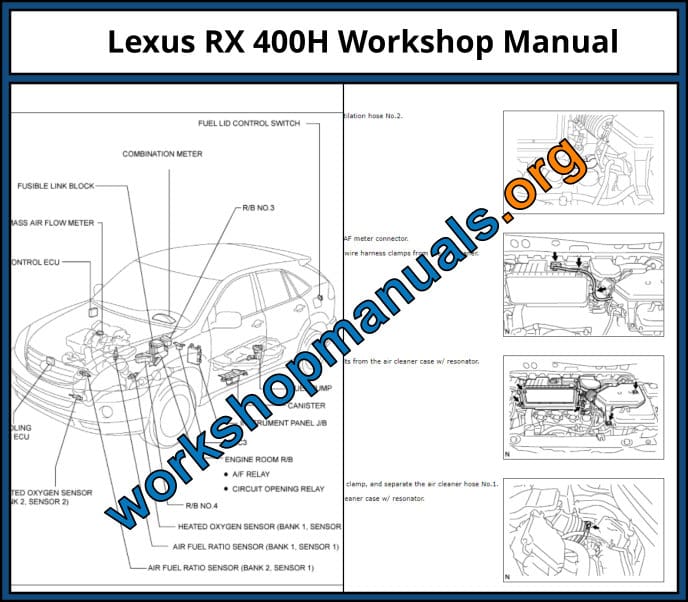 2006 2007 2008 LEXUS RX400H RX 400H HYBRID FACTORY  SERVICE WORHSHOP MANUAL CD