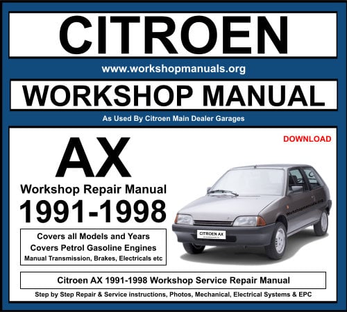 Citroen AX 1991-1998 Workshop Repair Manual Download