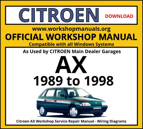 Citroen AX Workshop Manual - WORKSHOP MANUALS