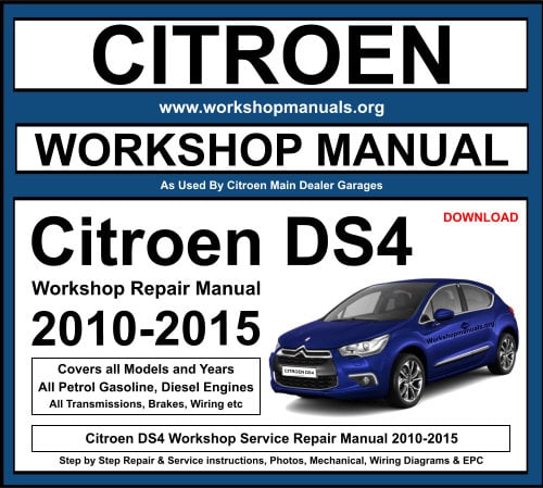 Citroen DS4 Workshop Repair Manual 2010-2015 Download