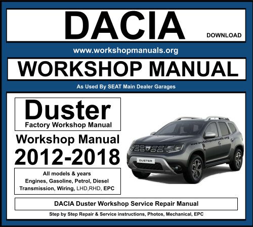 DACIA Duster Workshop Repair Manual