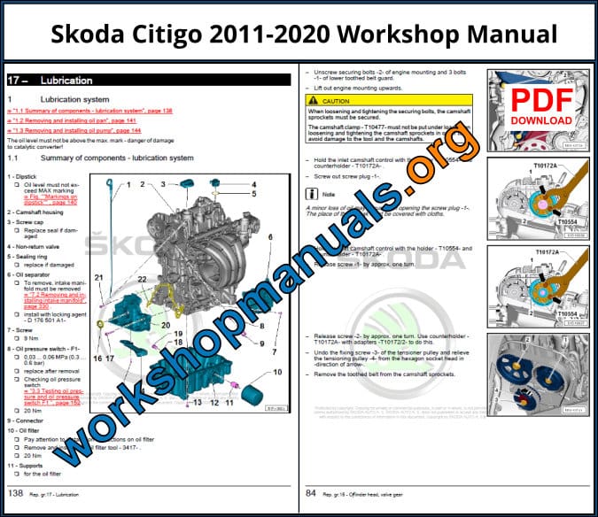 Skoda Citigo 2011-2020 Workshop Repair Manual Download PDF