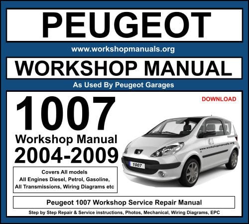 Peugeot 1007 Workshop Service Repair Manual