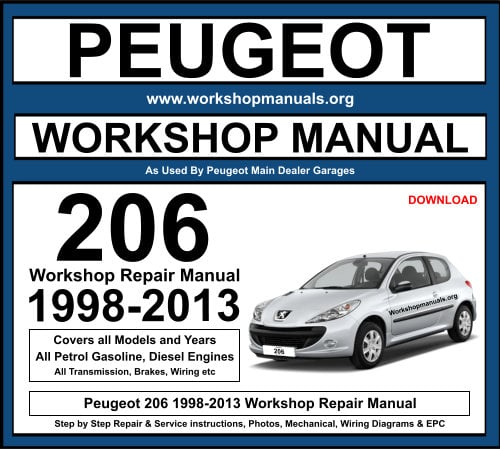 Peugeot 206 Workshop Repair Manual 1998-2013 Download