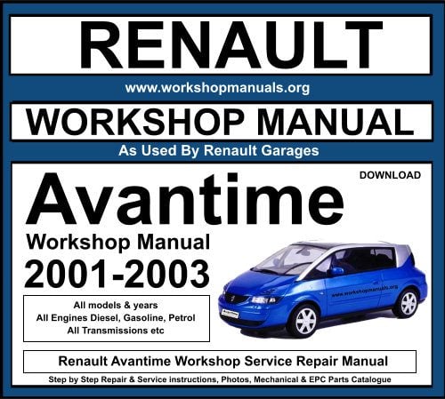 Renault Avantime Workshop Service Repair Manual