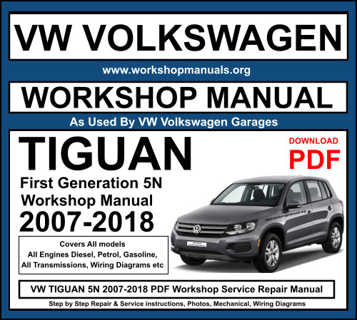 VW TIGUAN 5N 2007-2018 PDF Workshop Repair Manual