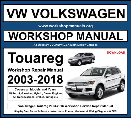 VW Volkswagen Touareg 2003-2018 Workshop Repair Manual Download