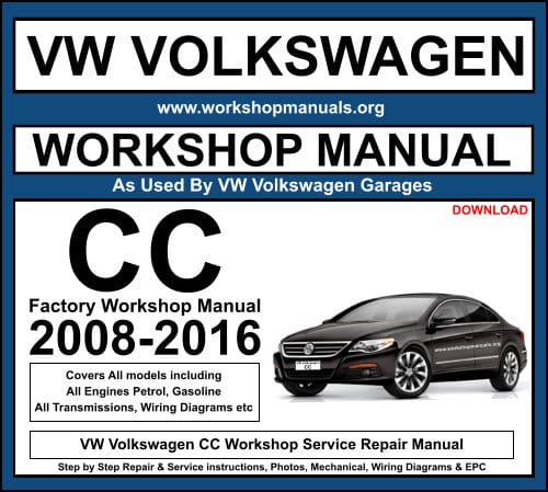 VW Volkswagen CC Workshop Service Repair Manual